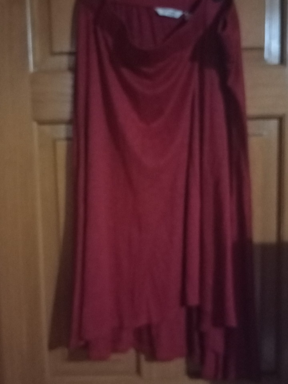 Liz Claiborne Burgundy High-Low Draped Skirt